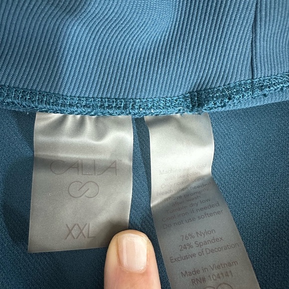 CALIA by Carrie Underwood Dark Teal High Waist Ribbed Workout 7/8 Leggings, XXL - Picture 3 of 8